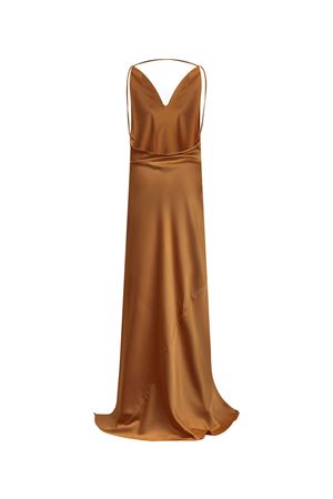 Abito lungo in raso lucido bronzo THE ANDAMANE | TM190157ATNP229BRONZE